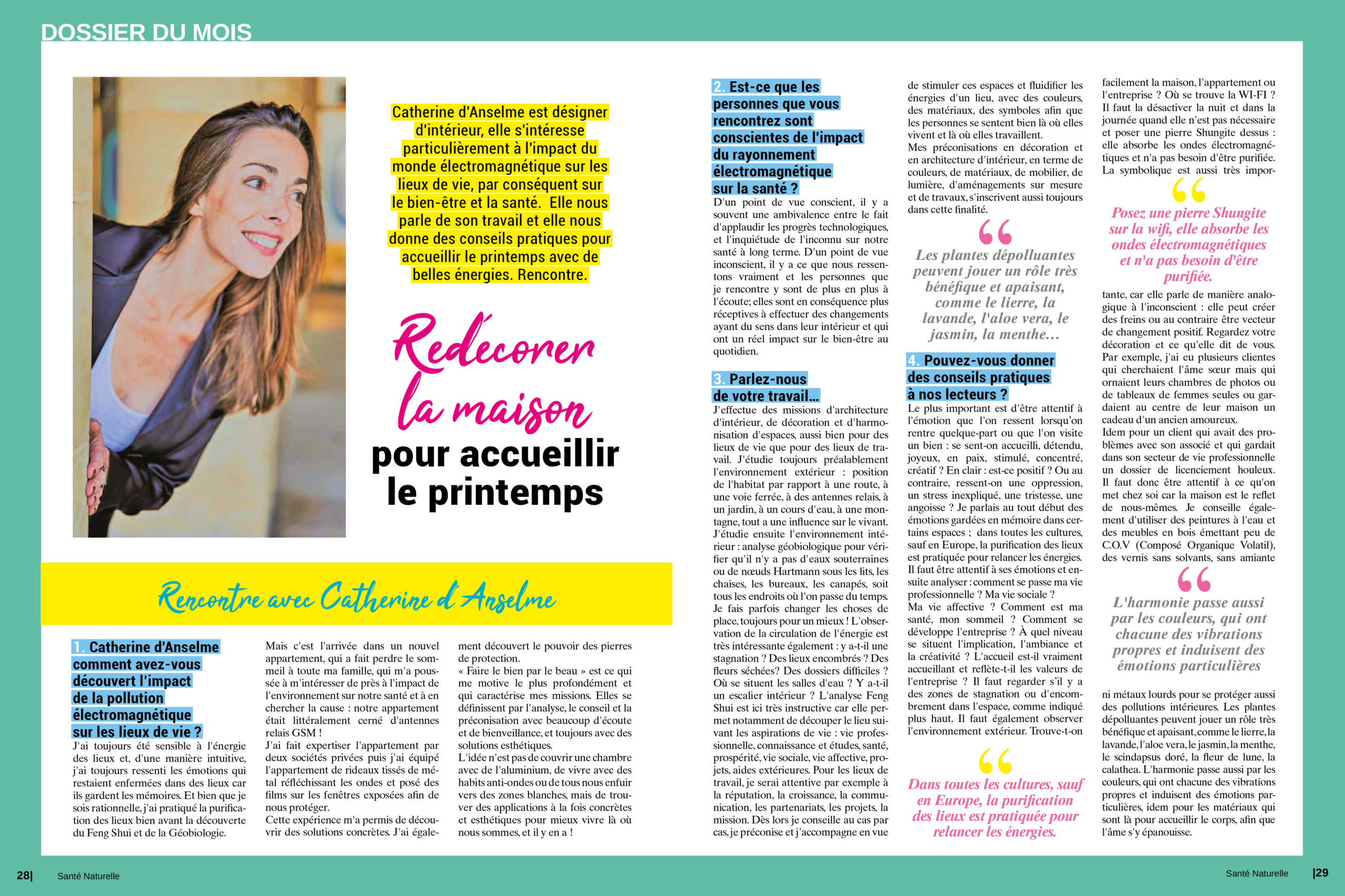 Catherine d'Anselme - Interview Santé Naturelle Magazine